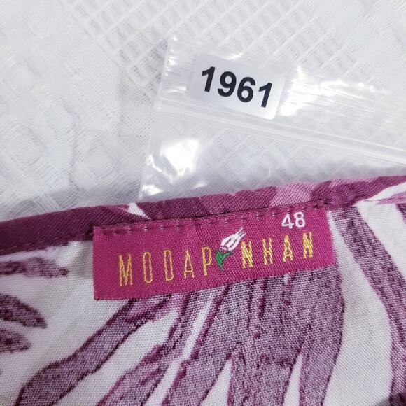 MODAPHINAN Bohemian Leaf Print Maxi Dress Long Sleeves - Picture 9 of 10